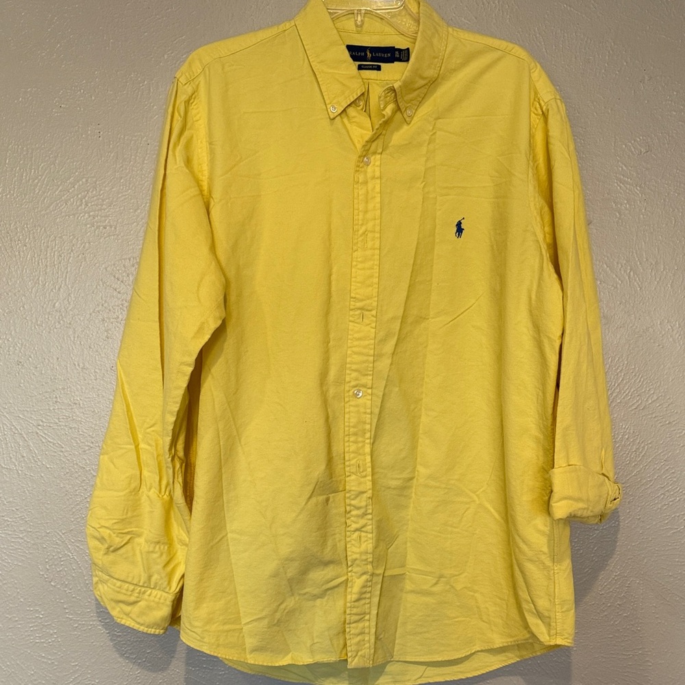 Polo by Ralph Lauren Men's Bright Yellow Button Down Shirt